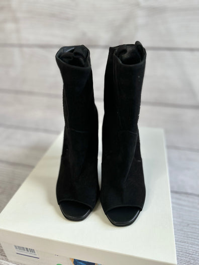 Open Toe Suede Ankle Boots